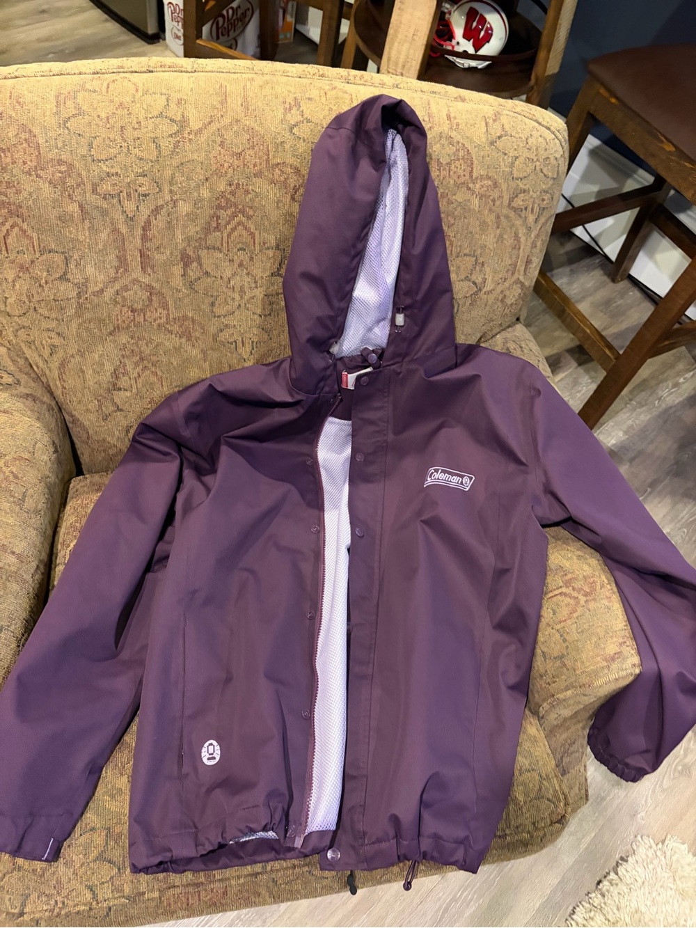 Coleman Maroon Hooded Jacket with Red Logo Tag